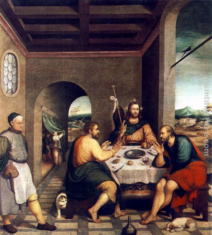 Supper at Emmaus painting - Jacopo Bassano Supper at Emmaus art painting